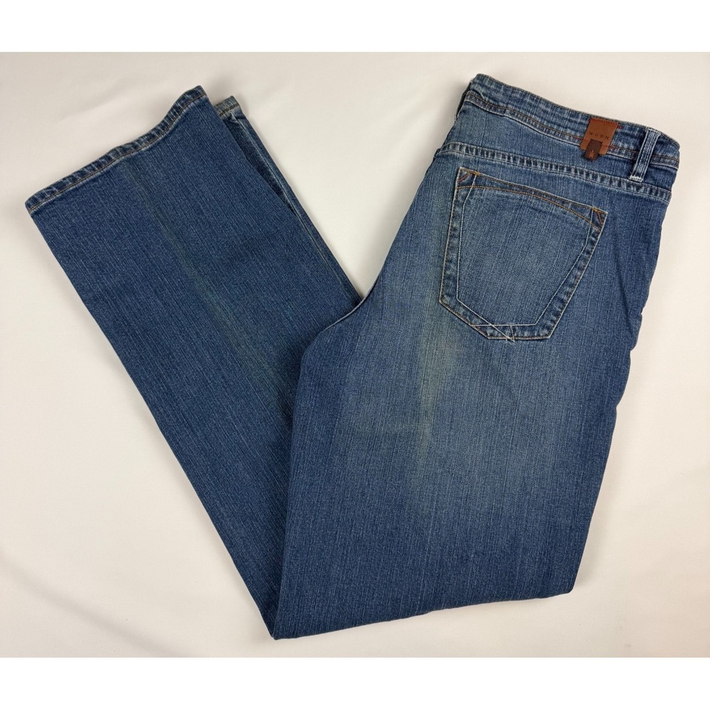 WORN Men's Big and Tall Straight Leg Medium Wash Denim Work Blue Jean 40x36